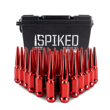 Load image into Gallery viewer, Mishimoto Mishimoto Steel Spiked Lug Nuts M14 x 1.5 32pc Set Red - MMLG-SP1415-32RD