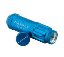 Load image into Gallery viewer, NRG 700 Series M12 X 1.5 Steel Lug Nut w/Dust Cap Cover Set 21 Pc w/Locks &amp; Lock Socket - Blue - LN-LS700BL-21