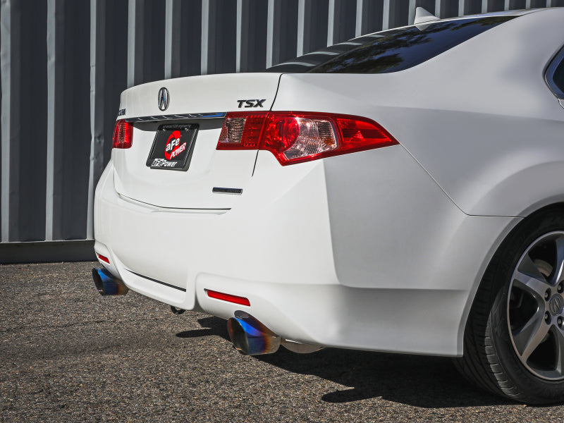 aFe 09-14 Acura TSX L4 2.4L Takeda 2-1/2in to 2-1/4in 304 SS Cat-Back Exhaust System w/BlueFlame Tip - 49-36629-L
