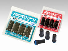 Load image into Gallery viewer, Rays 17 Hex Racing Nut 12x1.50 (Open End) (Blue Seat) - Black (2 Pieces) - W17RN2PC1215