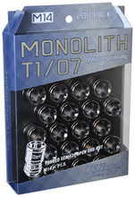 Load image into Gallery viewer, Project Kics 14 x 1.5 Glorious Black T1/07 Monolith Lug Nuts - 20 Pcs - WMN04GK