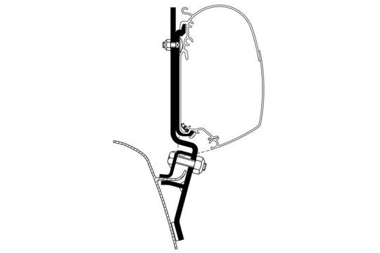 Thule HideAway Awning Wall Mount Adapter for VW T2 - Black/Silver - 307880
