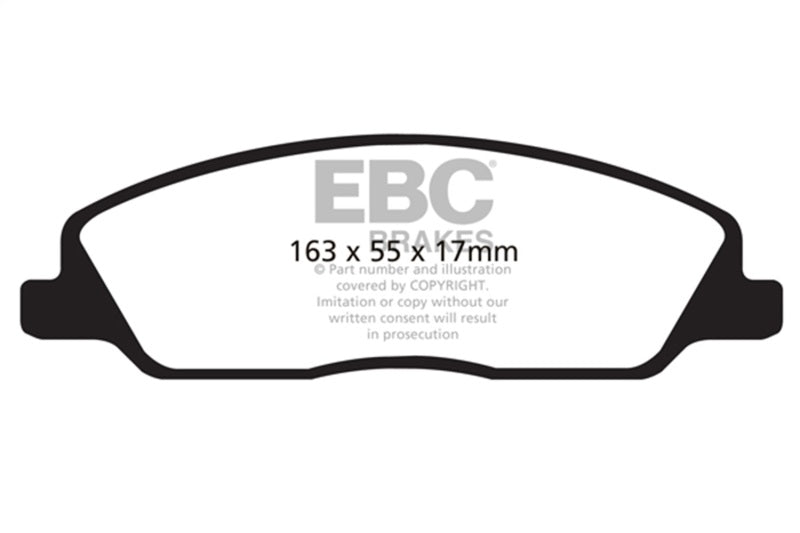 EBC 10-14 Ford Mustang 3.7 Greenstuff Front Brake Pads - DP21869