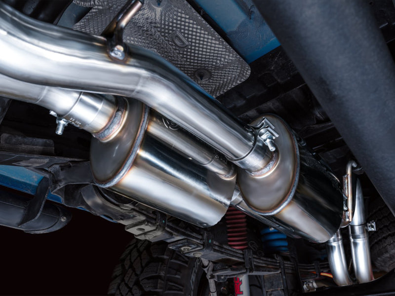 AWE Tuning 16-22 Toyota Tacoma 0FG Cat-Back Exhaust w/ BashGuard - Dual Diamond Black Tips - 3015-33826