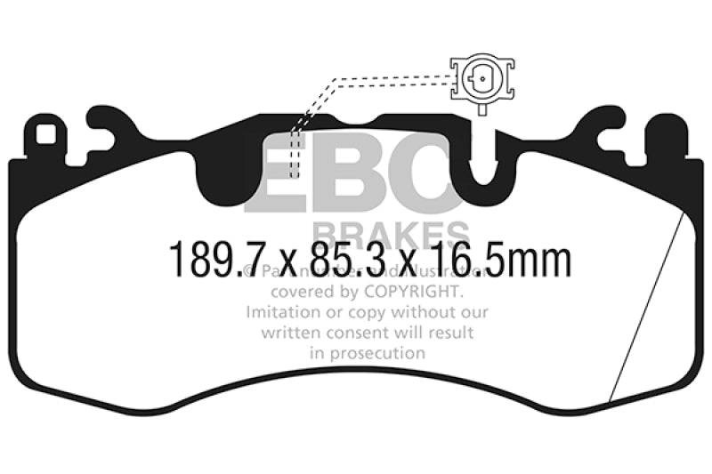 EBC 2016+ Maserati Levante 3.0TT (424) Yellowstuff Front Brake Pads - DP42336R