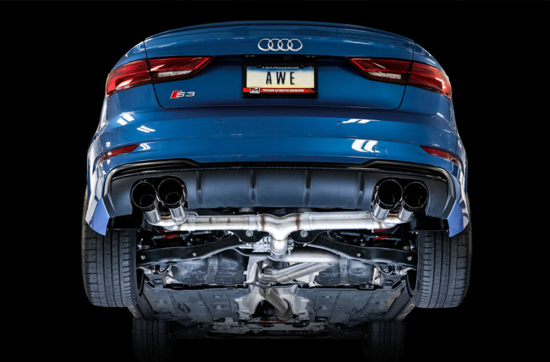 AWE Tuning Audi 8V S3 Track Edition Exhaust w/Diamond Black Tips 102mm - 3015-43150