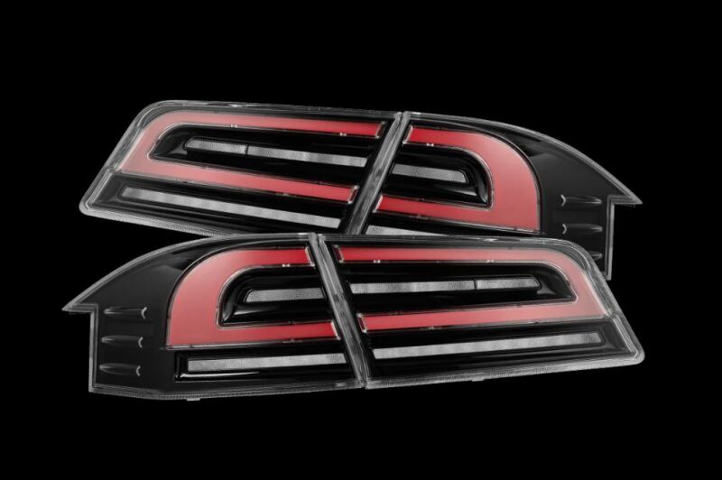 AlphaRex 12-21 Tesla Model S LUXX-Series LED Tail Lights - Black/Red (US Models Only) - 601130
