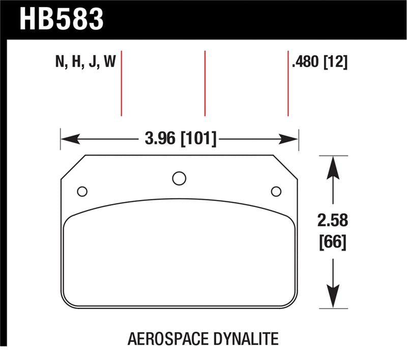 Hawk DR-97 Brake Pads for Aerospace Dynalite Caliper w/ 0.218in Center Hole - HB583J.480