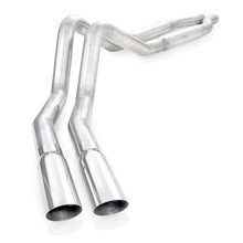 Load image into Gallery viewer, Stainless Works 2011-14 F-150 5.0L 3in Exhaust S-Tube Mufflers Behind Passenger Rear Tire Exit - FT11CB