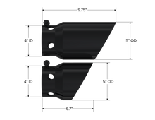 Load image into Gallery viewer, MBRP 2008+ Ford F250/350/450 6.4 L 4 inlet 5 Tip Cover Set - 6.75in and 9.75in Length - Black - T5111BLK