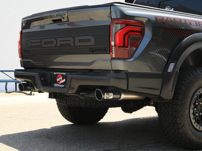 aFe 21-24 Ford F-150 Vulcan Series 3 IN to 3-1/2 IN Stainless Steel Cat-Back Exhaust System - Black - 49-33151-B