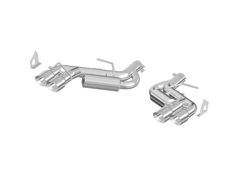MBRP 2016-2024 Chevy Camaro 6.2L w/ NPP 3in Alum Race Dual Axle Back w/ 4in Quad Polished Tips - S7036AL
