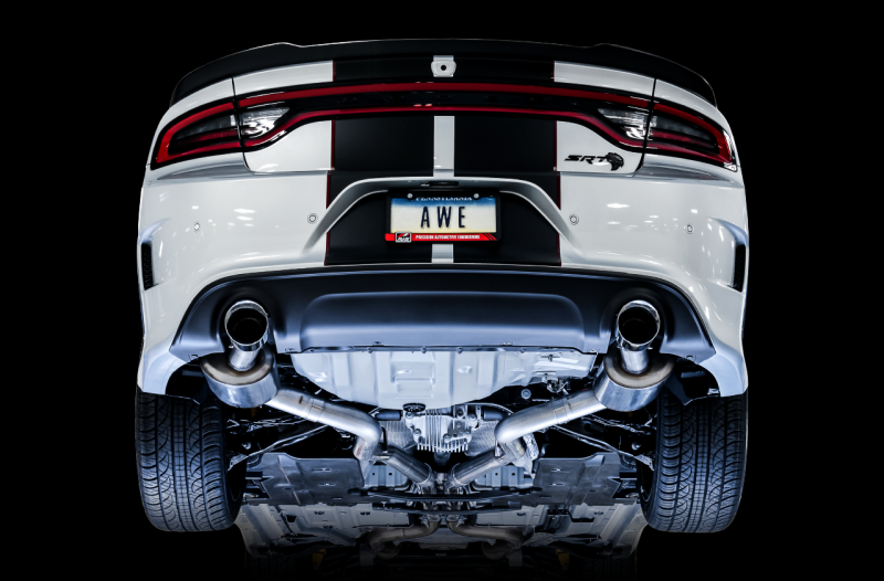 AWE Tuning 2015+ Dodge Charger 6.4L/6.2L SC Non-Resonated Touring Edition Exhaust - Silver Tips - 3020-32056