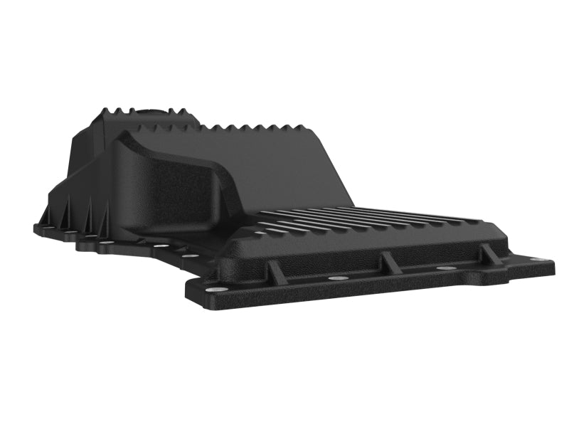 aFe 20-25 GM Trucks L6 3.0L Engine Oil Pan - Black w/ Machined Fins - 46-71440B