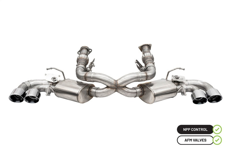 Corsa 2020-25 Corvette C8 3in Valved Cat-Back 4.5in Pol Quad Tips - Fits Factory Perf Exhaust w/ AFM - 21100