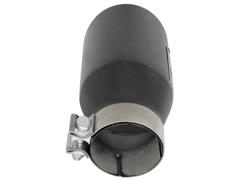 aFe MACH Force-Xp 3in 304 SS Metallic Black Exhaust Tip 3in In x 4-1/2in Out x 9in L Clamp-On Right - 49T30451-B091