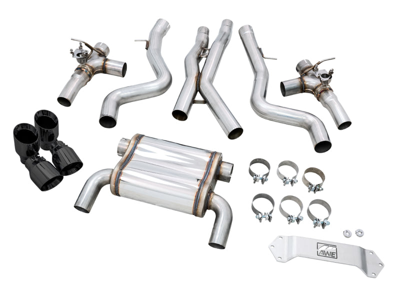 AWE Tuning BMW F8X M3/M4 SwitchPath Cat-Back Exhaust - Diamond Black Tips - 3025-43074