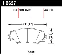 Load image into Gallery viewer, Hawk 08-11 Scion xB / 08-10 Scion xD / 09-10 Toyota Corolla / 09-10 Matrix / 06-10 Rav4 / 10 Lexus H - HB627F.690
