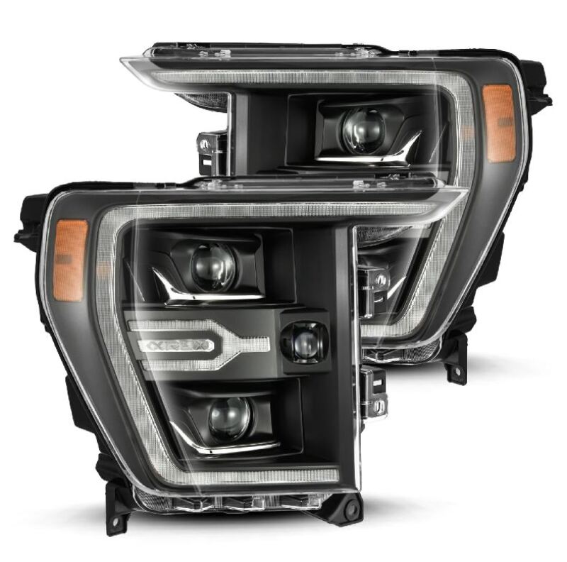 AlphaRex 21-22 Ford F150 Luxx-Series Projector Headlights Black w/Activ Light/Seq Signal - 880139