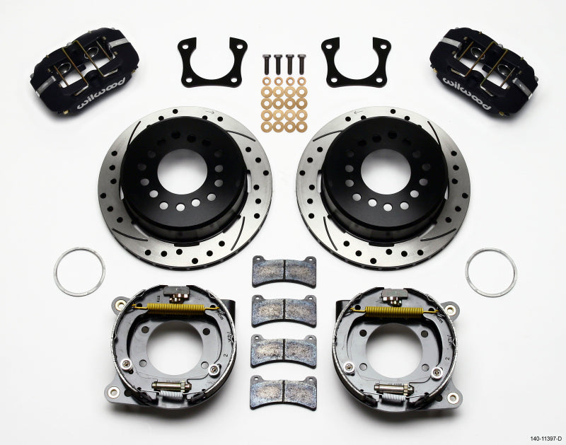 Wilwood Dynapro Low-Profile 11.00in P-Brake Kit Drilled 58-64 Olds/Pontiac Ends 2.81in Offset - 140-11397-D