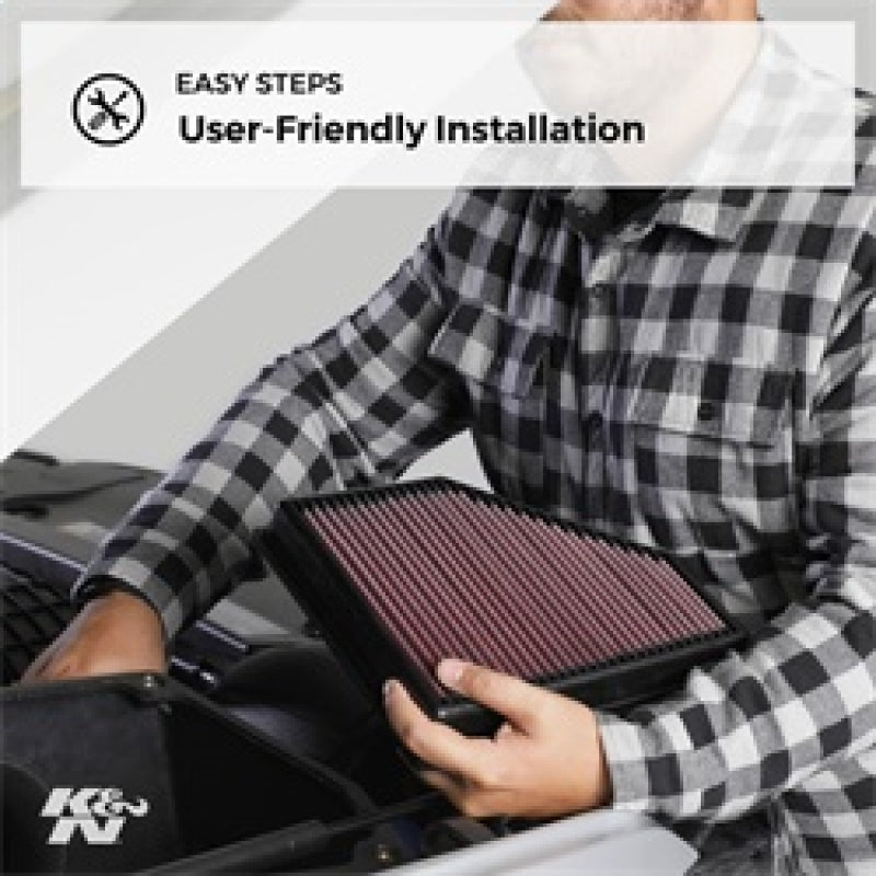 K&N 2019 Mercedes Benz E350 L4-2.0L F/I Replacement Drop In Air Filter - 33-3142