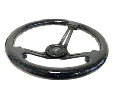 Load image into Gallery viewer, NRG Reinforced Steering Wheel (350mm / 3in. Deep) Black Multi Color Flake Wood w/ Black Matte Center - RST-018BSB-BK