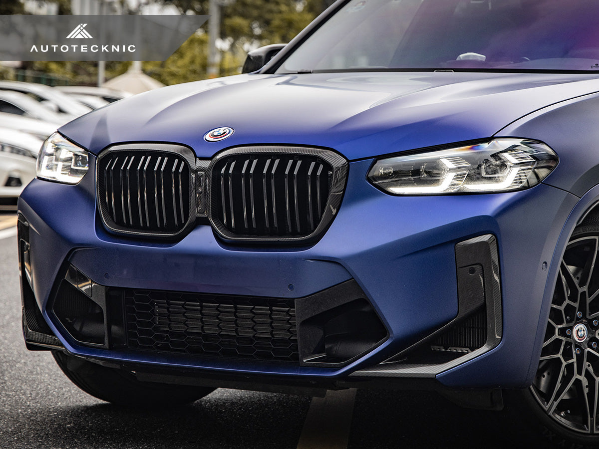 AutoTecknic Dry Carbon Fiber Dual-Slats Front Grille Set - BMW G01 X3 LCI | G02 X4 LCI
