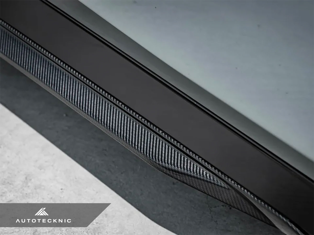 AutoTecknic Dry Carbon Fiber Side Skirt Extension Set - BMW G60 5-Series