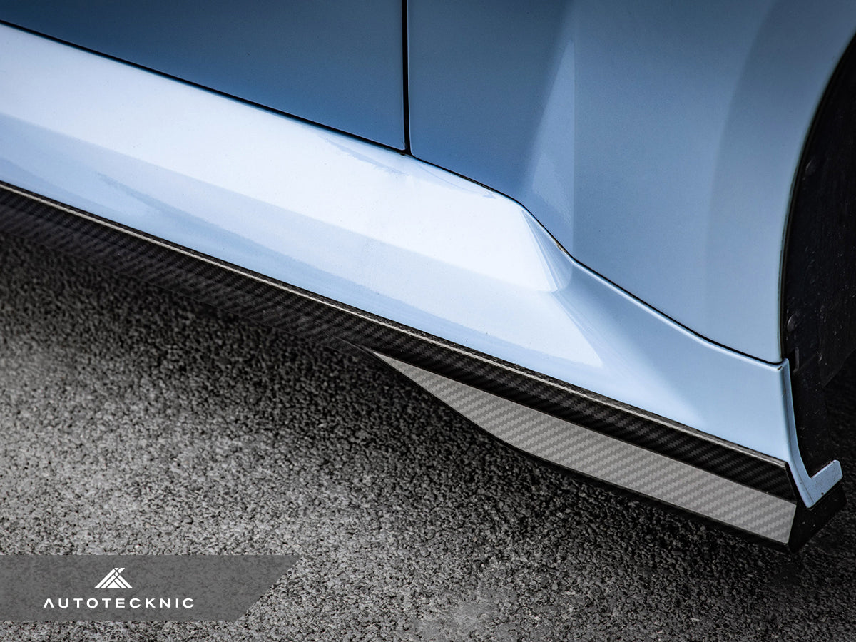 AutoTecknic Dry Carbon Fiber Side Skirt Extension Set - BMW G87 M2