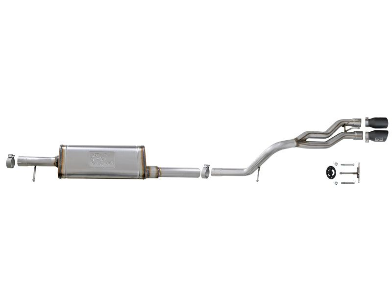 aFe Rebel Series Cat-Back 2.5in Dual Center Exit SS Exhaust w/ Black Tips 07-14 Jeep Wrangler V6 - 49-48054-B