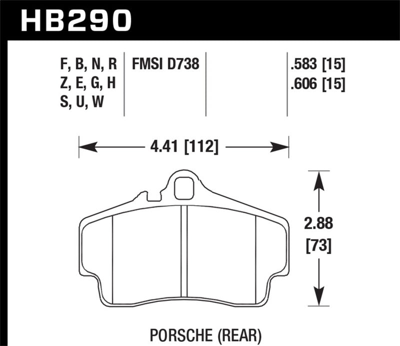 Hawk 98-08 Porsche 911 Rear ER-1 Brake Pad Set - HB290D.583
