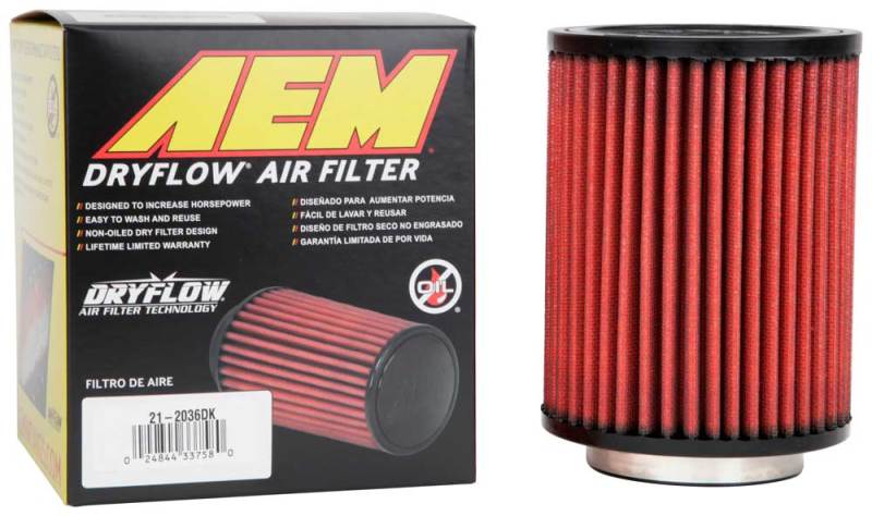 AEM Air Filter, 3inFLG/ 5inOD/ 6-1/2inH Dry Flow - 21-2036DK