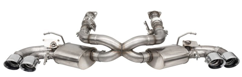 Corsa 2020-25 Corvette C8 3in Valved Cat-Back 4.5in Pol Quad Tips - Fits Factory Perf Exhaust w/ AFM - 21100