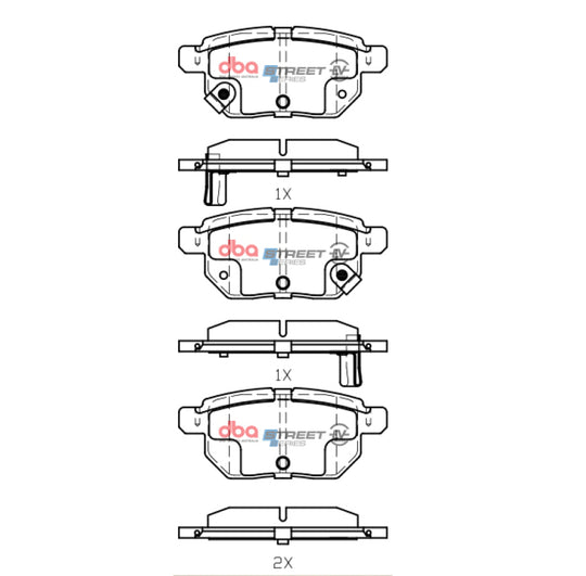 DBA 09-10 Pontiac Vibe Base 2.4L Rear SSEV Street Series Brake Pads - DB1786SSEV