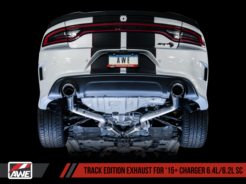 AWE Tuning 2015+ Dodge Charger 6.4L/6.2L Supercharged Track Edition Exhaust - Chrome Silver Tips - 3015-32112