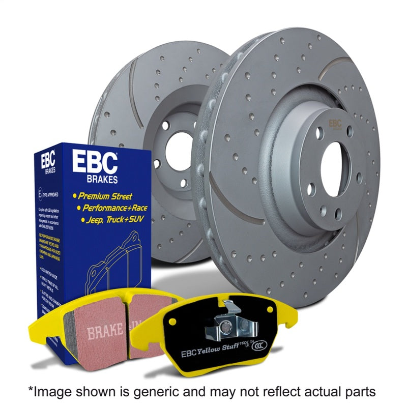 EBC 17-22 Honda Civic Type-R (FK8) GD Sport Slotted and Dimpled Rear Yellowstuff Pads & Rotors - S5KR1760