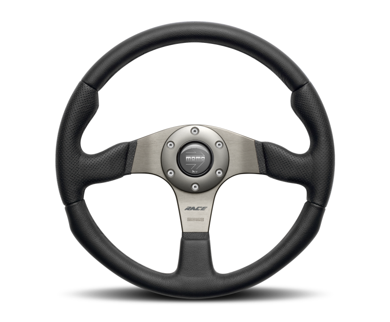 Momo Team Steering Wheel 300 mm - 4 Black Leather/Black Spokes - TEA30BK0B