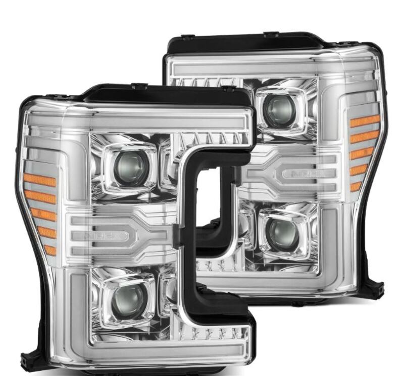 AlphaRex 17-19 Ford F-250/350/450/550 Super Duty LUXX-Series LED Proj Headlights Chrome w/SS & SBDRL - 880346