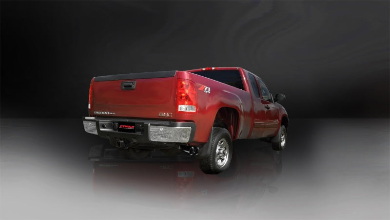 Corsa 2009-2013 GMC Sierra 4.8L V8 3in Cat-Back Single Side w Twin 4in Black Pro-Series Tips - 14900BLK
