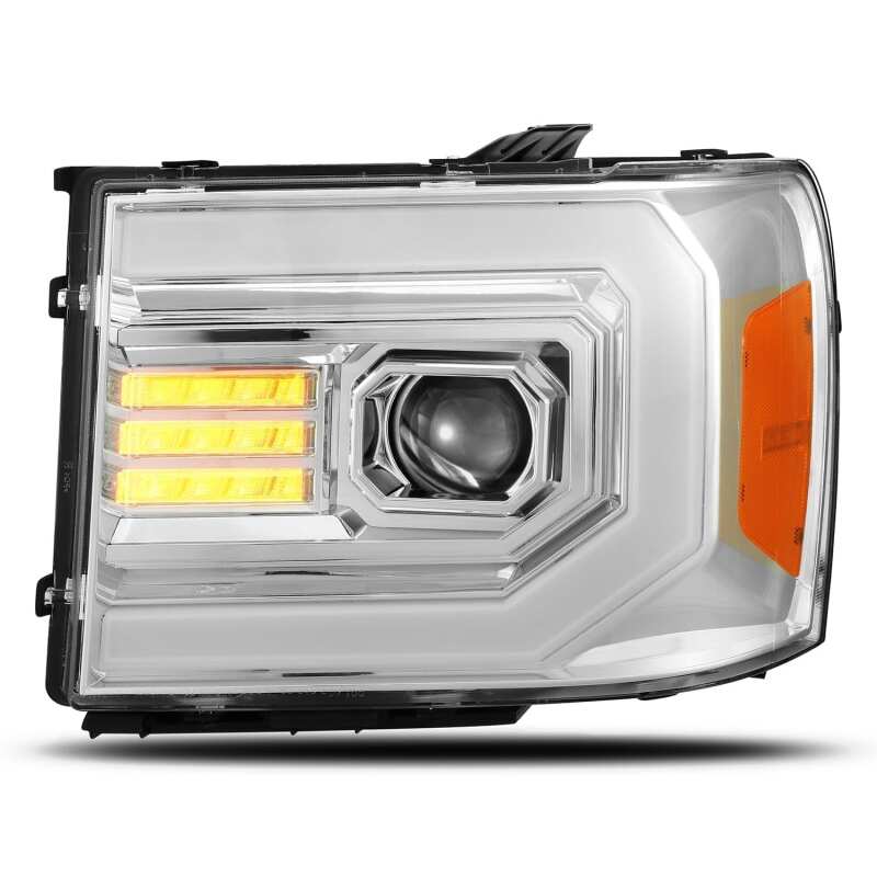 AlphaRex 07-13 GMC 1500HD PRO-Series Proj Headlights Plank Style Gloss Blk w/Activ Light/Seq Signal - 880605
