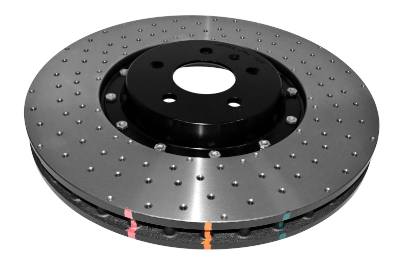 DBA 14-17 Audi A8 Quattro Front Slotted 5000 Series 2 Piece Rotor Assembled w/ Black Hat Drill/Dimp - DBA52774BLKXD