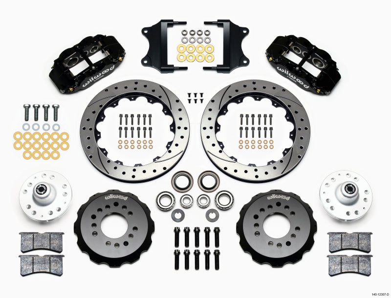 Wilwood Narrow Superlite 6R Front Hub Kit 12.88in Heidts Tri -5 2 inch Drop Spindle - 140-12307-D