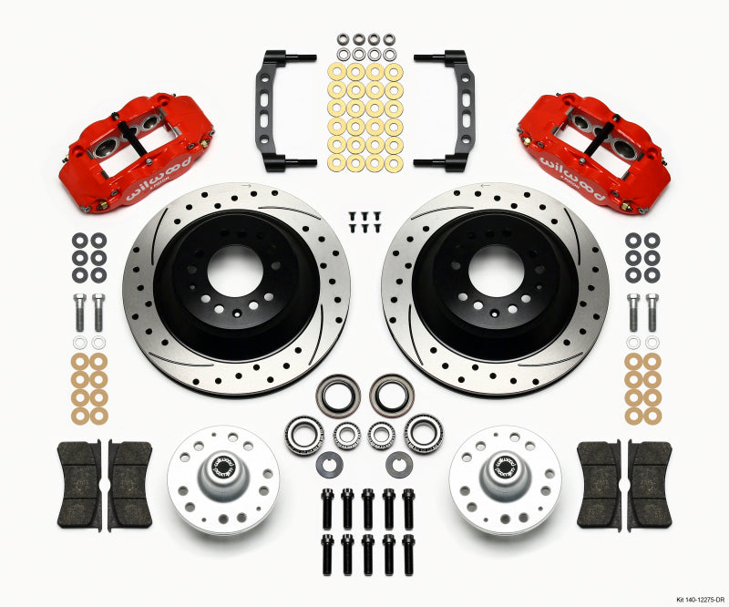 Wilwood Narrow Superlite 6R Front Hub & 1PC Rtr Kit 12.88in Drilled -Red 74-80 Pinto/Mustang II - 140-12275-DR
