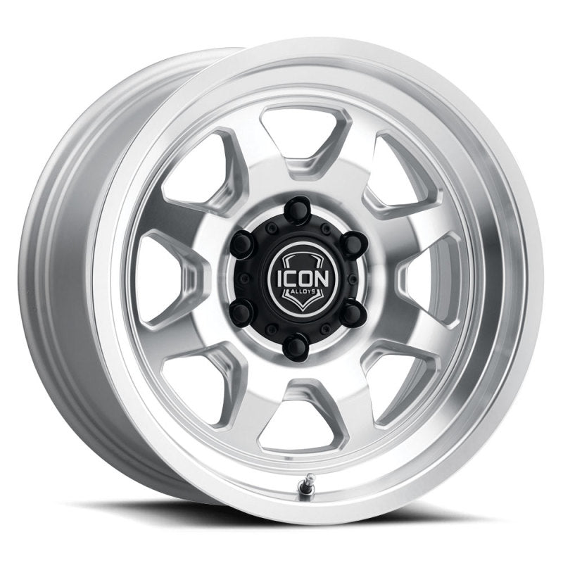 ICON Nuevo 17 X 8.5 5 X 5 6mm Offset 4.5in BS Silver Machined - 8117857345SM