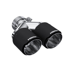 Load image into Gallery viewer, MBRP 3in ID / Dual 4in OD Out Staggered L 9.37in / R 9.87in Dual Wall Carbon Fiber Univ Exhaust Tip - T5183CF