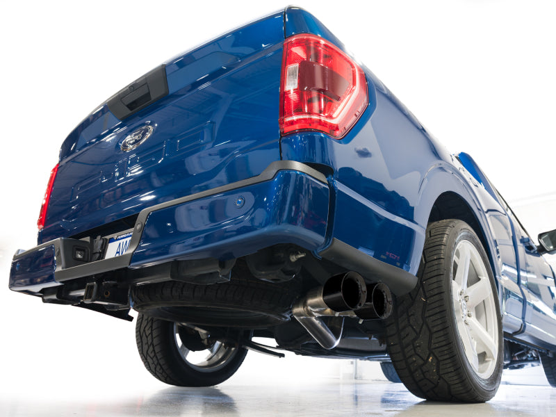 AWE 21-25 Ford F150 (14th Gen Reg Cab) Cat-Back Exhaust - 4.5in Dual Side Exit Diamond Black Tips - 3015-33145