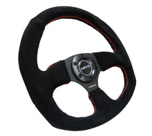 Load image into Gallery viewer, NRG Reinforced Steering Wheel (320mm Horizontal / 330mm Vertical) Suede w/Red Stitch - RST-009S-RS