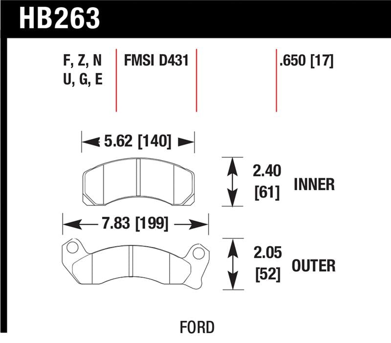 Hawk HPS Street Brake Pads - HB263F.650