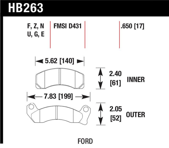 Hawk HPS Street Brake Pads - HB263F.650