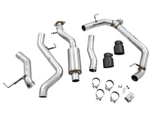 Load image into Gallery viewer, AWE Tuning 2021+ Ford Bronco 0FG Dual Rear Exit Exhaust w/Diamond Black Tips &amp; Bash Guard - 3015-33456